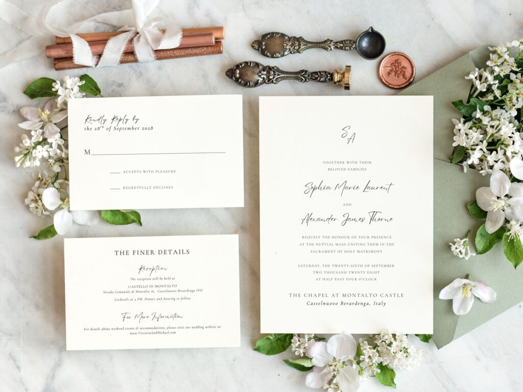 Invitation suite with handwritten script
