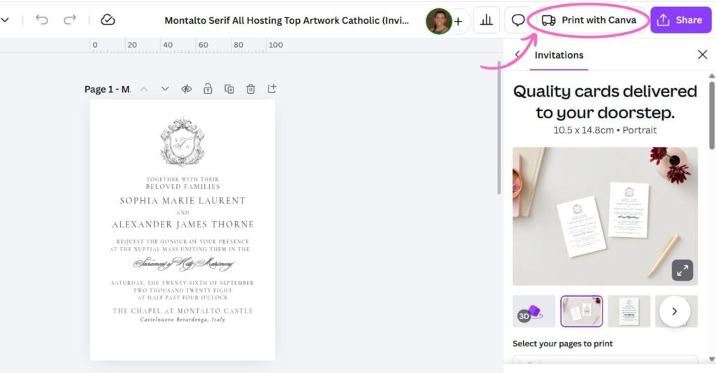 Print with Canva Option