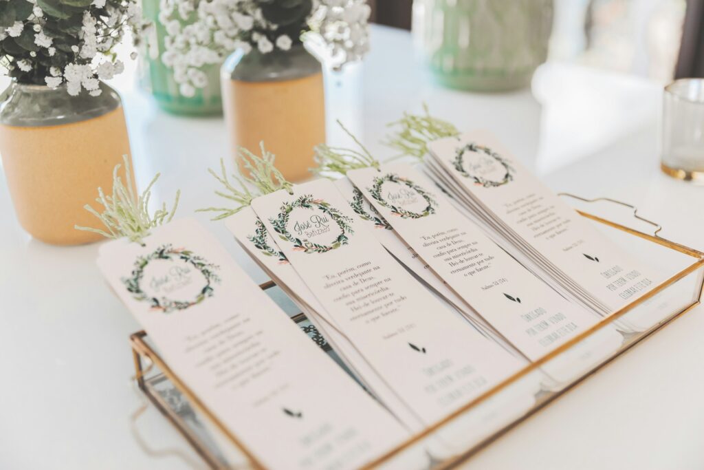 baptism favors on beautiful cardstock