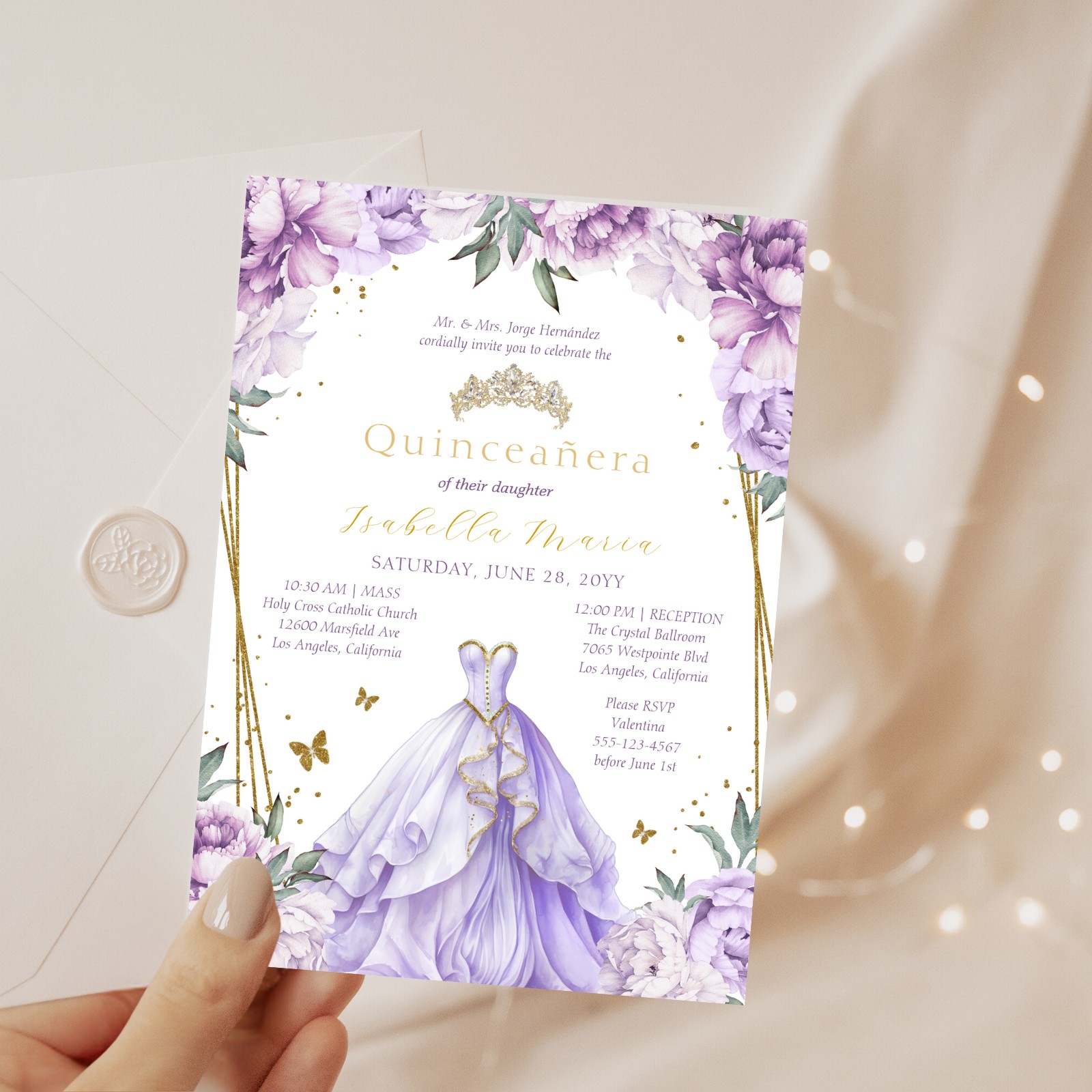 Sueños Reales Quinceañera invite